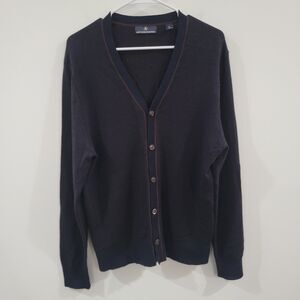 Hart Schaffner Marx Mens Cardigan Sweater Size‎ Medium Wool Dark Academia Preppy